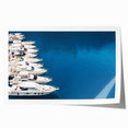 Rolled print of a European Monaco scenic landscape in vibrant green and blue hues, ideal for dining room wall art.