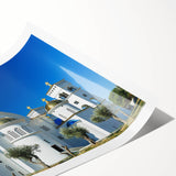 Extra large rolled print featuring line art flowers in muted earth tones, ideal for large living room wall art.