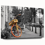 Acrylic print of Amsterdam scenery with muted blue and gray shades, ideal for bedroom or dining room art.