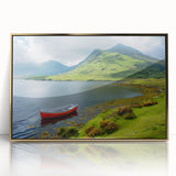 Art deco poster of Northern Ireland scenery in gold frame, acrylic print, suitable for modern art wall decor.