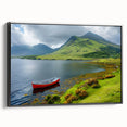 Black and white framed canvas of a Northern Ireland landscape, ideal for bedroom wall art.