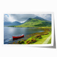 Rolled print of a Northern Ireland landscape with lush greenery and floral elements, ideal for dining room wall art.