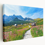 Large canvas print of a European cityscape in muted watercolor tones, ideal for kitchen wall art.