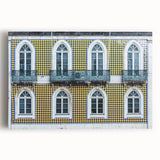 Black and white photograph of Lisbon on stretched canvas, ideal for kitchen wall art or bedroom ambiance.