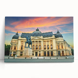 Large black and white photograph of a Romanian landscape on stretched canvas, ideal for kitchen wall art.