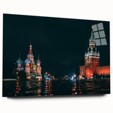 Large abstract depiction of Moscow skyline in muted gray hues on acrylic glass, suitable for bedroom or dining room decor.