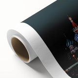 Art Deco poster of Moscow skyline in muted pastel shades on rolled canvas, ideal for nursery wall art.