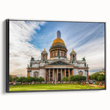 Black and white wall art of a vintage Petersburg landscape on framed canvas, ideal for bedroom decor.