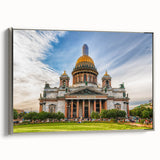 Framed canvas of a vintage-style landscape painting featuring colorful St.