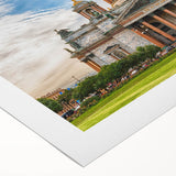 Art deco poster of a stylized St. Petersburg scene in muted earth tones on rolled canvas, suitable for dining room decor.