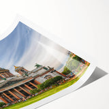 Extra large wall art featuring line art flowers in muted colors on a rolled canvas, ideal for large living room decor.