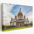 Large stretched canvas of Saint Petersburg scenery in muted watercolor tones, suitable for kitchen wall art.