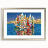 Extra large abstract art print of a textured European scenery in Sochi, featuring muted earth tones on a framed silver mat.