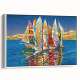 Vintage poster art of Sochi scenery with colorful details on a large framed canvas, ideal for living room decor.