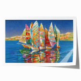 Extra large rolled print depicting a floral scene in Sochi, Russia, with muted earth tones, ideal for art wall dining room.