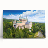 Black and white photograph of a European landscape on large stretched canvas, suitable for kitchen wall art.