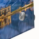 Large abstract acrylic print of a Slovenian landscape in muted earth tones, ideal for dining room art.