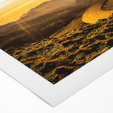 Art deco poster featuring Andalucia, Spain scenery in muted earth tones on rolled canvas, suitable for dining room wall art.