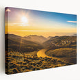 Large art depicting the Andalucia scenery in Spain on stretched canvas, featuring earthy and green tones.