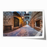 Rolled print of Barcelona scenery featuring floral designs in muted earth tones, ideal for art wall dining room.