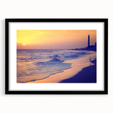 Extra large abstract art print depicting vibrant, colorful scenery of the Canary Islands on a textured canvas.