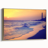 Framed canvas depicting a vintage-style black and gold landscape of the Canary Islands, ideal for bedroom wall art.