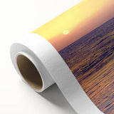 Art deco poster of Canary Islands scenery in muted blue and green tones on rolled canvas, ideal for nursery wall art.