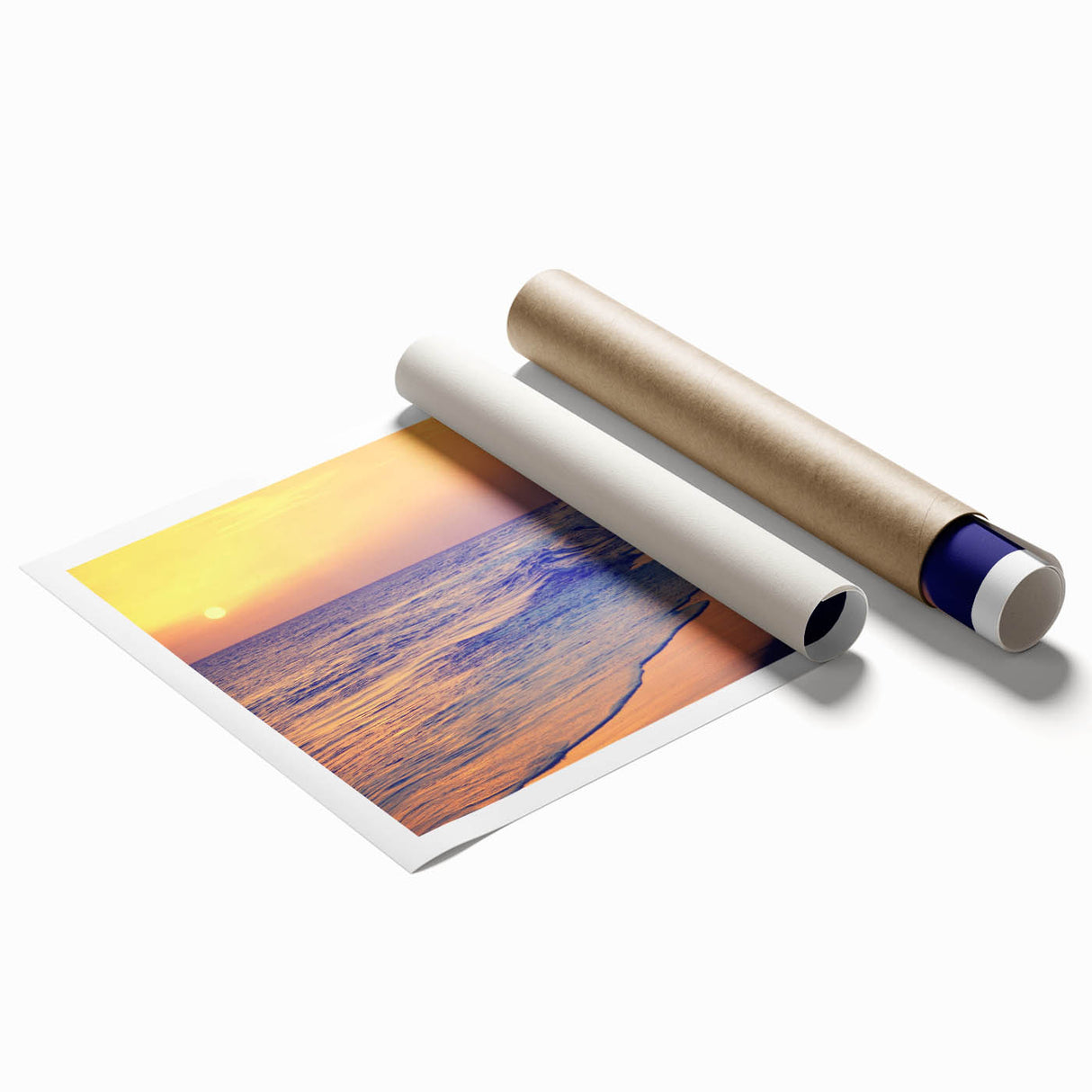 Extra large rolled print of a floral scene in Canary Islands, Spain, in soft pastel colors.