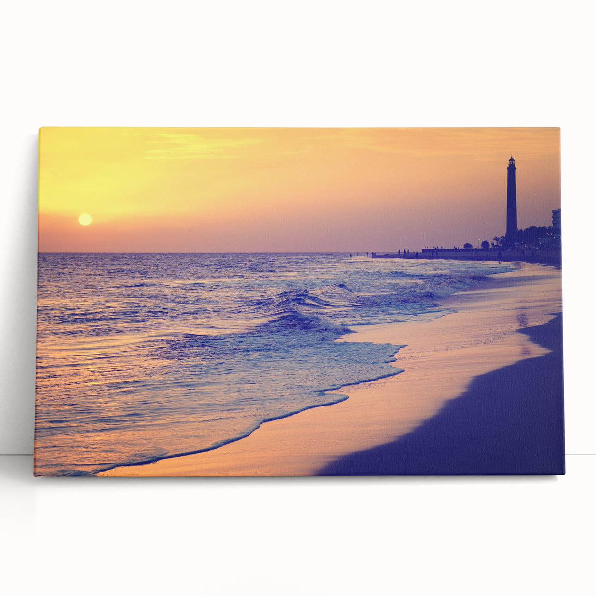 Black and white photograph of the Canary Islands on large stretched canvas, ideal for kitchen wall art.