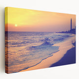 Large canvas print of a scenic European landscape in vibrant greens and blues, suitable for kitchen wall art.