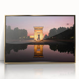 Large art print of Madrid scenery in muted earth tones on framed acrylic, ideal for modern art wall decor.