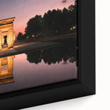 Extra large framed canvas featuring a textured depiction of Madrid with vivid colors on a black background.