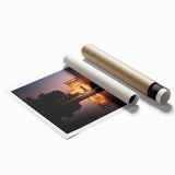 Extra large rolled print of Madrid scenery with vibrant floral elements, ideal for classy bathroom wall art.