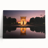 Black and white large art print of Madrid scenery on stretched canvas, ideal for kitchen wall art or bedroom ambiance.