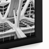 Extra large framed canvas featuring a textured depiction of Valencia with vibrant colors on a black background.