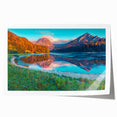 Extra large rolled print of a scenic Swiss landscape, featuring lush greenery and mountains, ideal for art wall dining room.