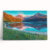 Black and white photograph of a Swiss landscape on a large stretched canvas, ideal for kitchen wall art or bedroom decor.