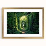 Extra large abstract art print featuring textured scenery of Europe, in muted gold and blue tones, framed with a mat.