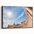 Black and white framed canvas of the Vatican landscape, ideal for bedroom wall decor.