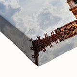 Black and white landscape painting of the Vatican on stretched canvas, suitable for bedroom wall art.