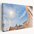 Vatican scene on large stretched canvas in muted earth tones, suitable for kitchen wall art.