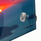 Mid-century modernist large abstract of Acapulco scenery in vibrant hues on acrylic glass, ideal for dining room art.