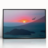 Large abstract wall art of Acapulco scenery in mid-century modernist style.