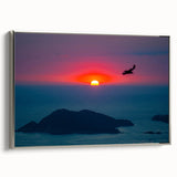Framed canvas landscape art painting of Acapulco with vibrant, colorful details, ideal for modern living room decor.