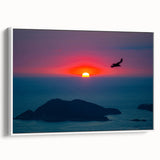Framed canvas vintage poster art of Acapulco scenery with vibrant colors, ideal for living room decor.