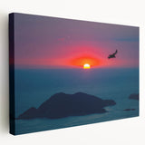 Large stretched canvas featuring a scenic Acapulco landscape with vibrant blue and green tones, ideal for kitchen wall art.