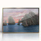 Framed acrylic print of Baja California scenery in muted earth tones, ideal for modern art wall decor.