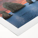 Art deco poster of Baja California scenery in muted earth tones on rolled canvas, suitable for dining room wall art.