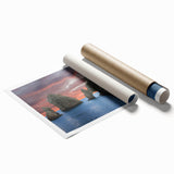 Extra large rolled print of Baja California scenery with vibrant floral elements, ideal for classy bathroom wall art.