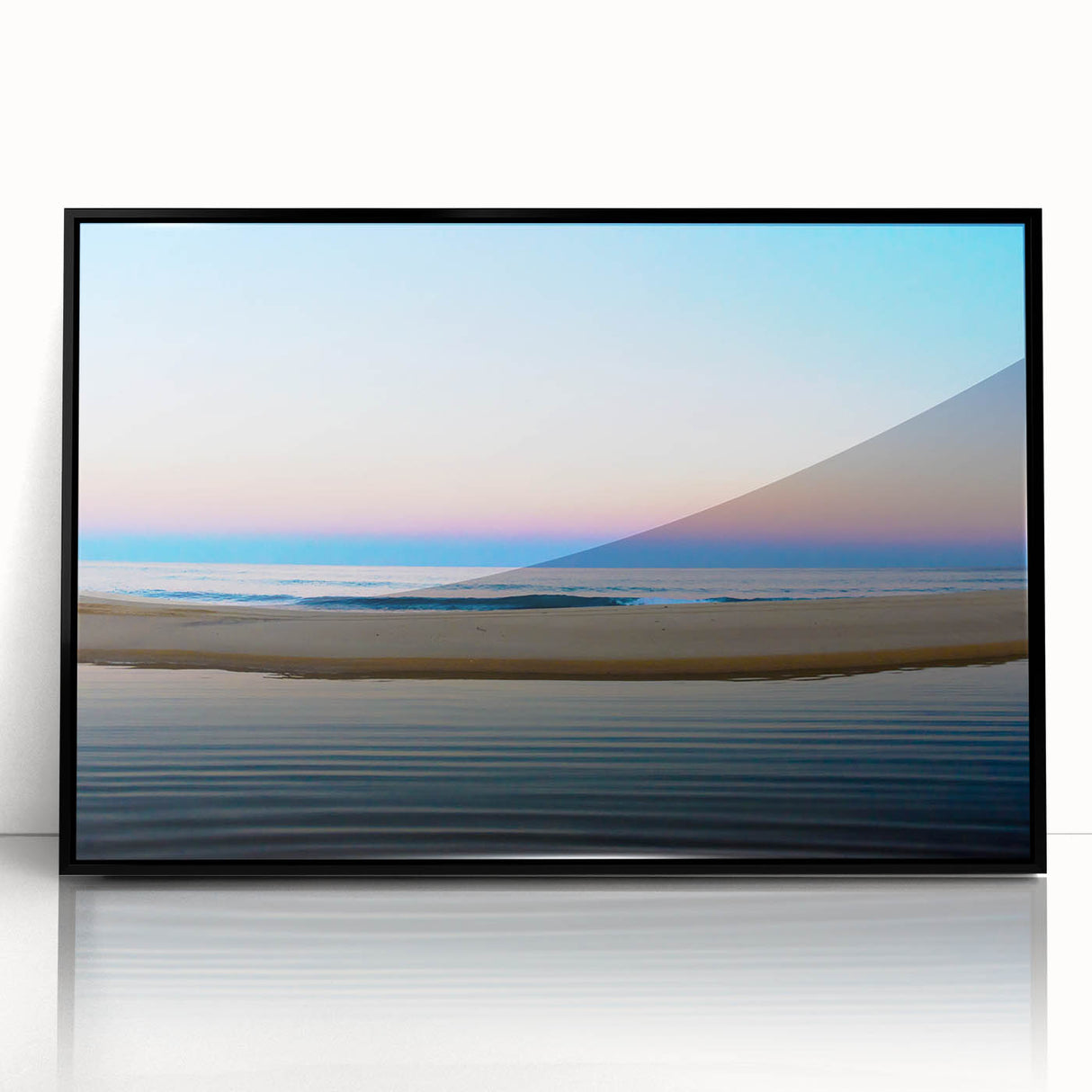 Large abstract wall art depicting Cabo San Lucas scenery in muted earth tones on a framed acrylic.